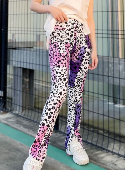 leopard paint-pink_flarepants | レギンスパンツshowgirl（ショーガール）
