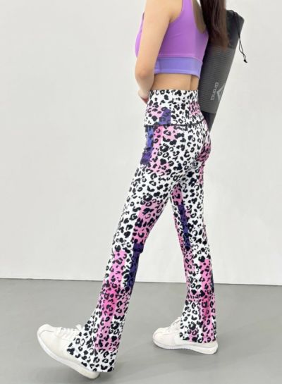 leopard paint-pink_flarepants | レギンスパンツshowgirl